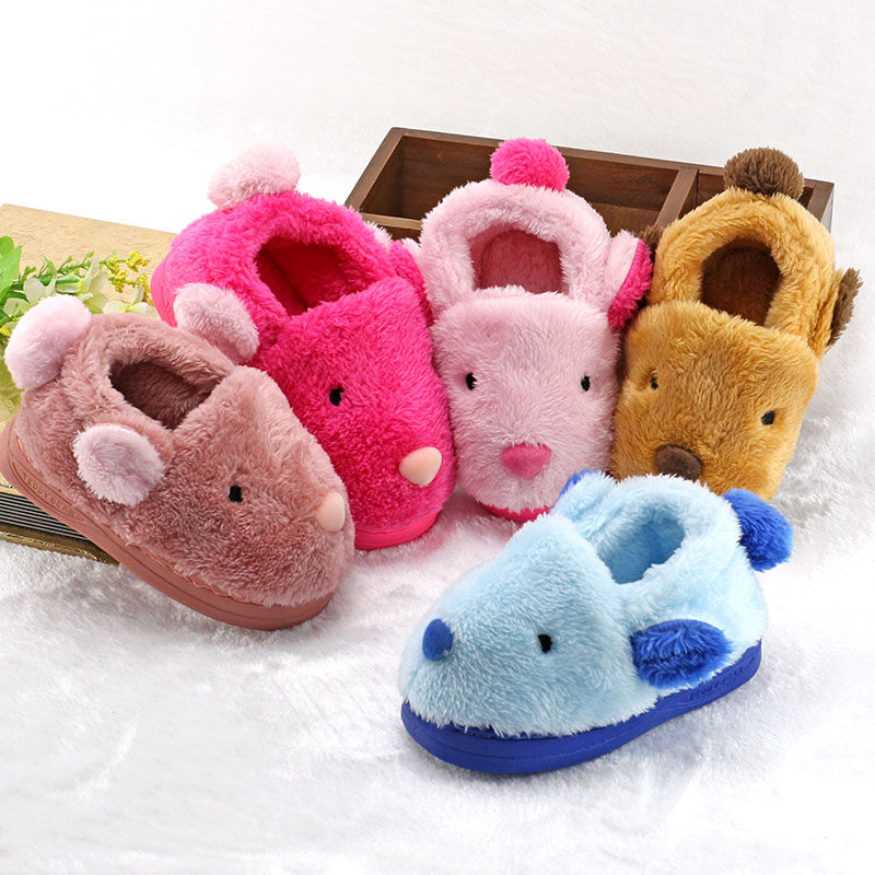 Pantoufles enfants en suède pour hiver - semelle caoutchouc - Ref 986930 Image 12