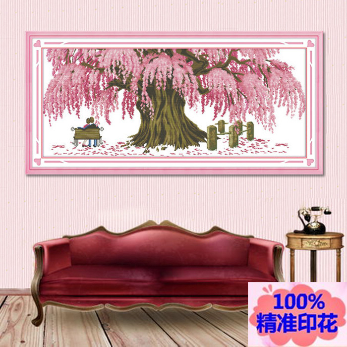 包邮印花十字绣守望幸福十字绣许愿树风景新款客厅十字绣
