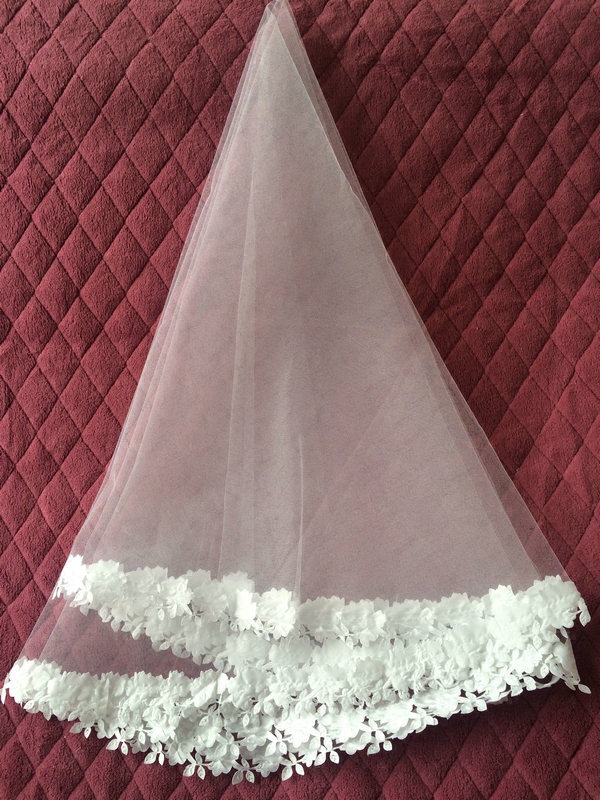 韩式新款贴花花边头纱 婚纱新娘造型头纱 White Veil,服饰配件/皮带/帽子/围巾,头纱,淘宝优惠券,粉丝福利购,淘宝优惠卷