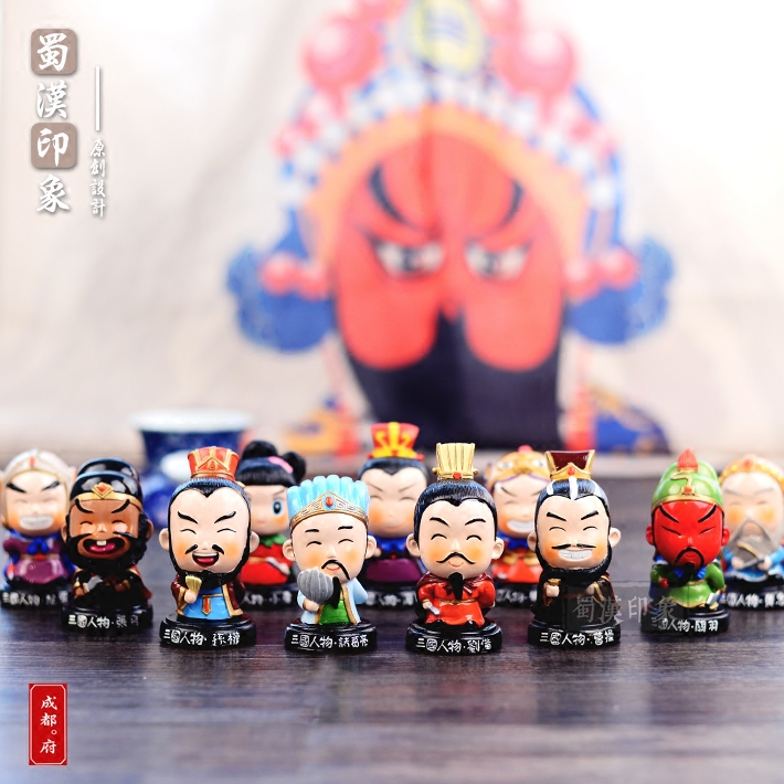 三国人物公仔车载家居小摆件 可爱创意办公桌车内饰品送儿童朋友