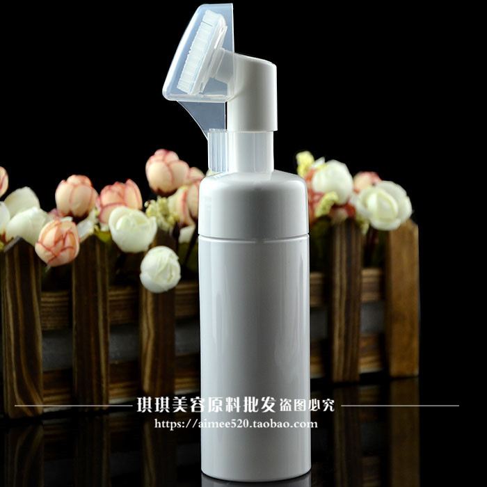 150ml带刷头瓶子 泡泡瓶起泡沫瓶按摩硅胶刷洗面奶瓶子 PET塑料瓶