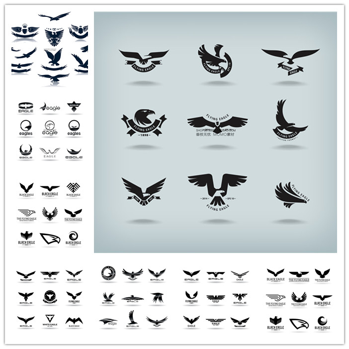 a2769矢量抽象老鹰图案纹章标志logo ai设计素材
