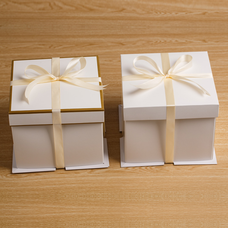 12寸白色三件套生日蛋糕礼品盒