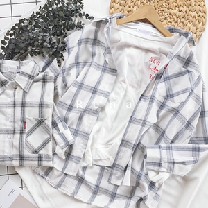 RENA学院风清新格子衬衫