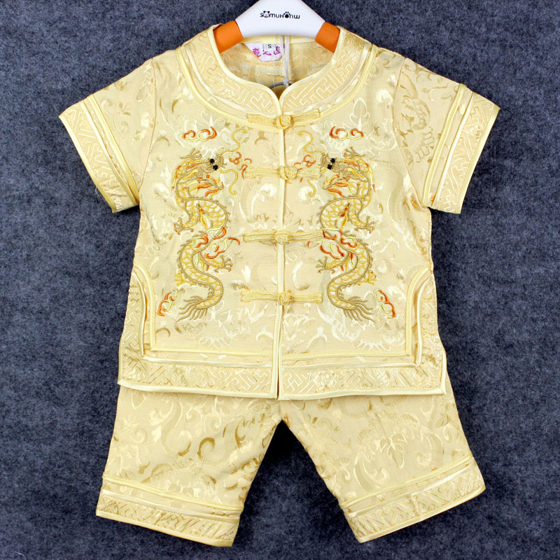 周岁礼服男宝宝一岁夏男宝抓周衣服小童唐装满黄马褂婴儿龙袍汉服|ruв категории Детская одежда, детей ципао/костюм/национальная одежда, костюм - от Buy2taobao.com для оказания профессиональной услуги покупки агента Taobao