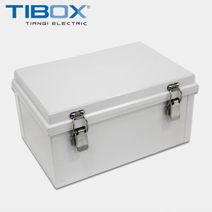 TIBOX长275宽225高120防水塑料盒合页型铰链接线盒室外防雨控制盒