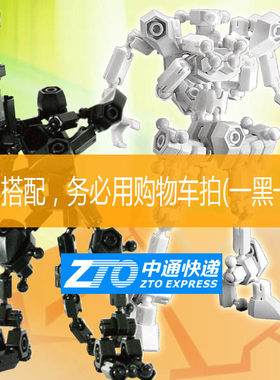 高级塑料拼插装积木机器人变形