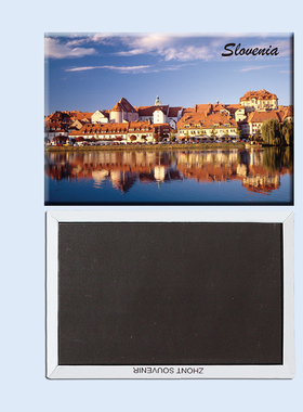 斯洛文尼亚 水岸边的建筑 磁性冰箱贴 家居小摆件 22844