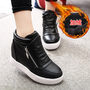 2015 winter season high side zipper in the Korean version of the new students in high circular head thick-soled casual shoes women's shoes shoes