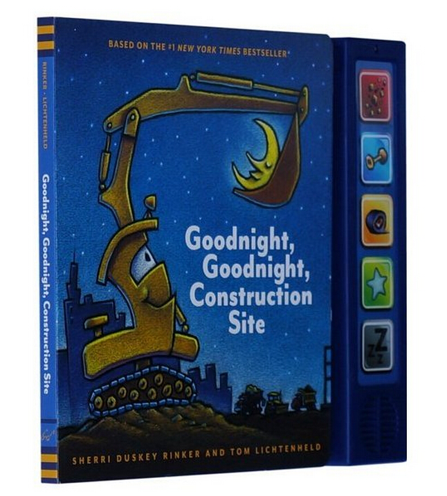 《晚安，工地上的车》发声书英文原版 Goodnight Construction Site Sound Book