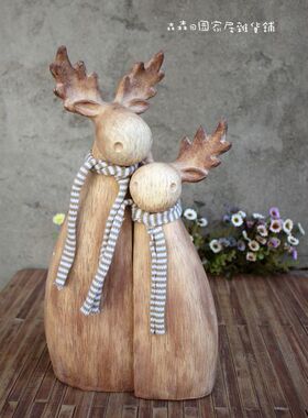 麋鹿雕刻别墅酒吧会所装饰摆件
