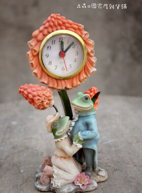 欧式风青蛙小闹钟求婚家居装饰