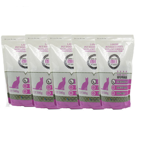朗仕猫粮成猫幼猫500g*5袋低盐防掉毛深海鱼鸡柳蟹肉