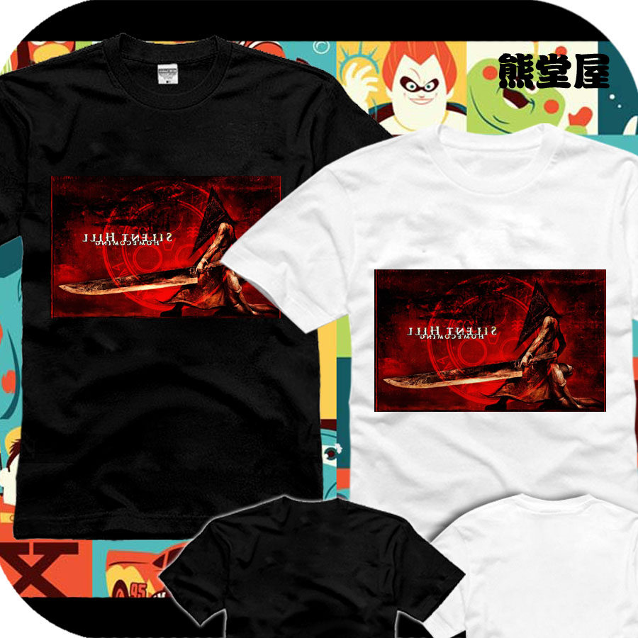 寂静岭三角头三角男铁头silent 恐怖纯棉衣服短袖t恤