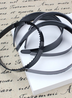 diy手工自制韩版头饰黑色亚克力塑料带齿头箍细发箍发饰配件材料