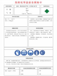 危险化学品安全告知卡氩气周知卡危化品存储管理规章制度
