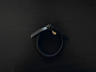 硬朗简约日本新款Reefur梨花爆裂纹纯牛皮打结蝴蝶结发圈皮筋发绳