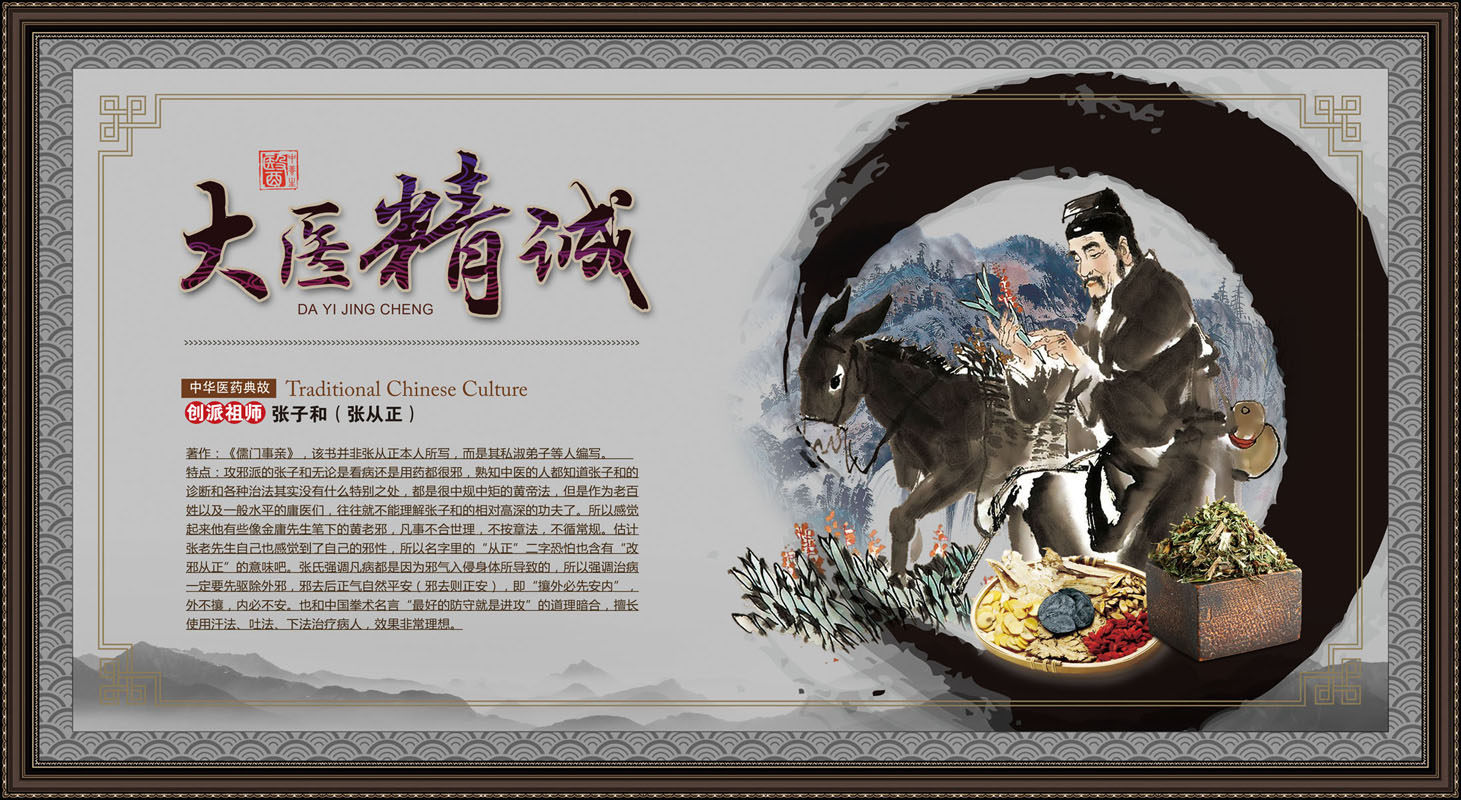732海报印制展板写真喷绘578中医养生文化中国古代典故名医张子和