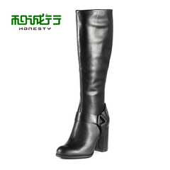 He Chenghang and 2015 winter coarse wave leather ladies boots with side zip boot 760030