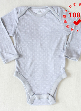 正品OLD NAVY老海军灰底白圈婴幼儿包屁衣三角爬服纯棉新生儿宝宝