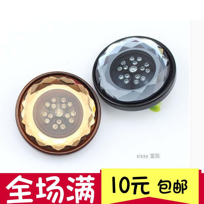 40MM貂皮大衣纽扣高档女羊绒衣扣子黑色树脂钮扣毛呢大衣装饰