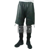 弹力羊皮 紧身瘦腿纯黑皮裤 两件套 暗黑高街 跑男胎牛皮短裤