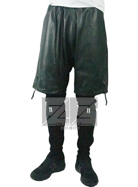 暗黑高街 弹力羊皮 紧身瘦腿纯黑皮裤 两件套 跑男胎牛皮短裤 11