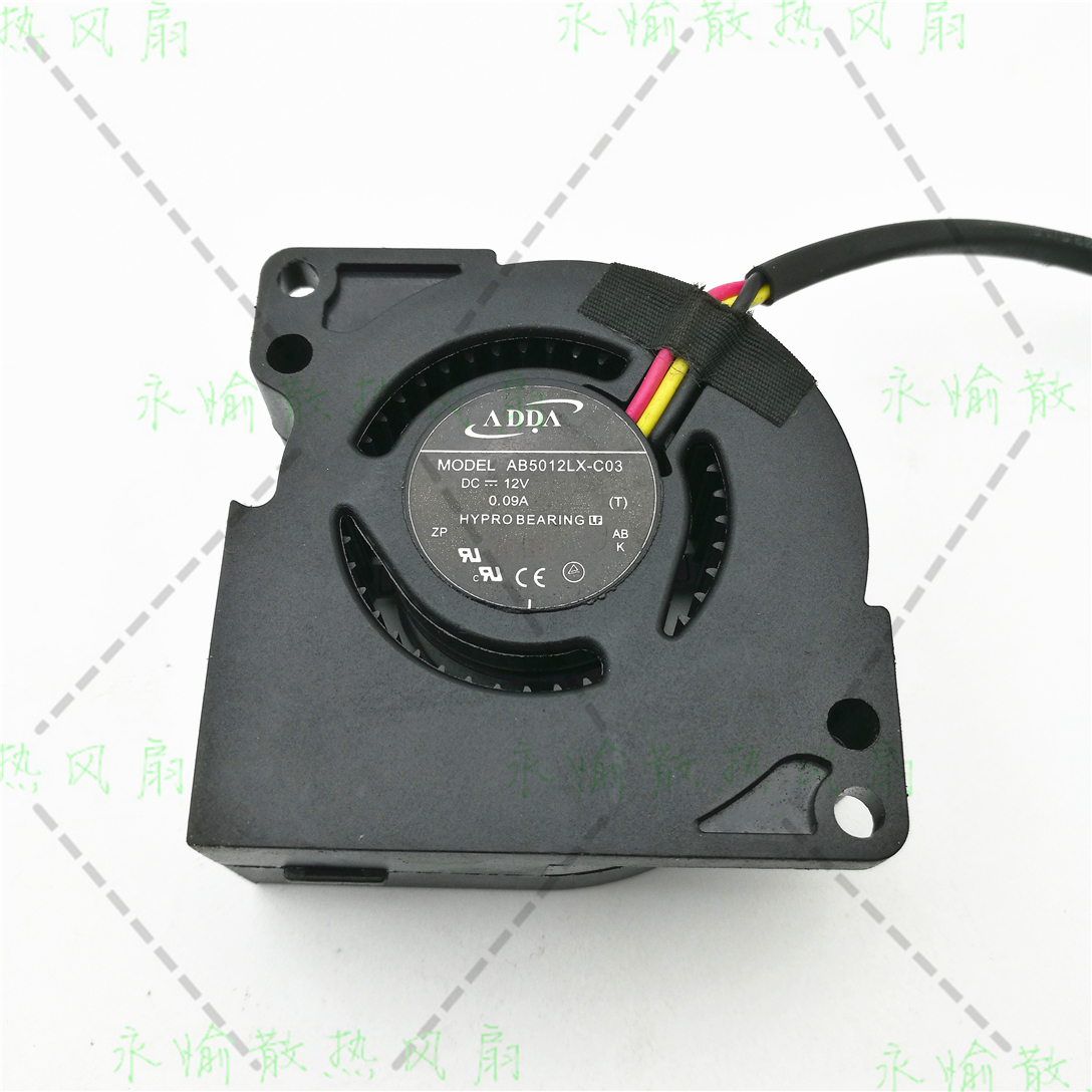 原装ADDA AB5012LX-C03 12V 0.09A 5020 5CM 3线涡轮离心静音风扇