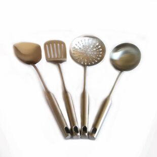 顺适 天厨系列炒铲漏铲汤粥勺不锈钢大漏汤捞滤锅铲一体防烫加厚