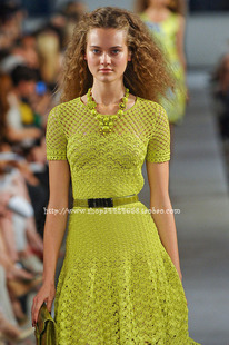 重工量身定制纯手工钩花镂空修身连衣裙子 针织裙衫女裙装套衫937