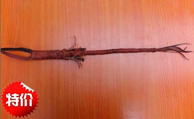 (皮鞭)女士专用精品红色60厘米\调教鞭\马术鞭\防身鞭(皮柄编花)