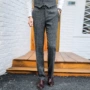 Meiren Ziyi quần nam Hàn Quốc Slim rắn màu nhỏ quần thẳng nam kinh doanh phù hợp với quần âu màu xám gai - Suit phù hợp mẫu quần tây nam đẹp 2021