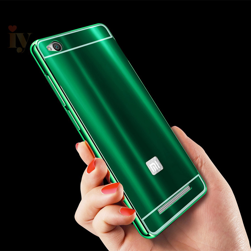 iy Ultra Slim Lightweight Aluminum Metal Bumper Dazzle Color Acrylic Back Cover Case for Xiaomi Redmi 3