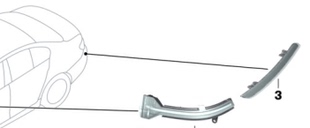 后保险杠反光条反光器BMW后杠装 BMW宝马原厂 LCI F18 饰条 5系F10