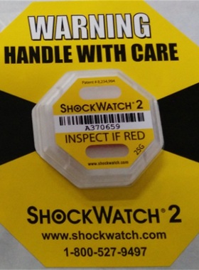 美国新款Shockwatch2代防震警示标签震动感应器物流警示监控标签