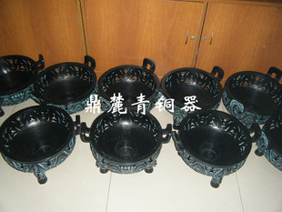 鼎麓 酒精炉铜火锅 仿古青铜火锅鼎 直径32 干锅锅仔香锅酒店餐具