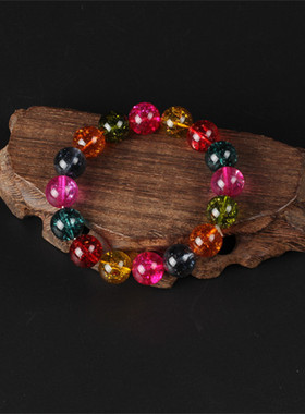 新款时尚女式款人造水晶 仿 碧玺 手链 念珠 手串 佛珠手链