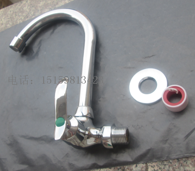 铜入墙单冷旋转水龙头厨房水槽 弯管拖把池水龙头洗衣池龙头4分