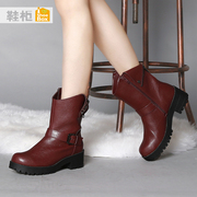 Shoe shoebox2015 the new tide of coarse solid color short boots with rivet boots PC material 1115607047