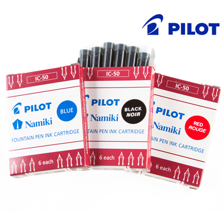 日本pilot百乐IC-50墨囊 黑蓝红色6支装墨胆78g贵妃笑脸钢笔儿童