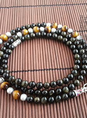 黑曜石纯银泰国佛牌挂链