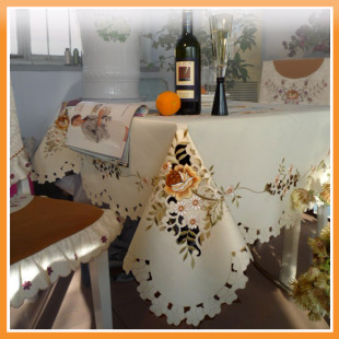 桌子盖布绣花台布餐桌布椅子垫椅背套茶几布杯垫电视空调沙发盖布