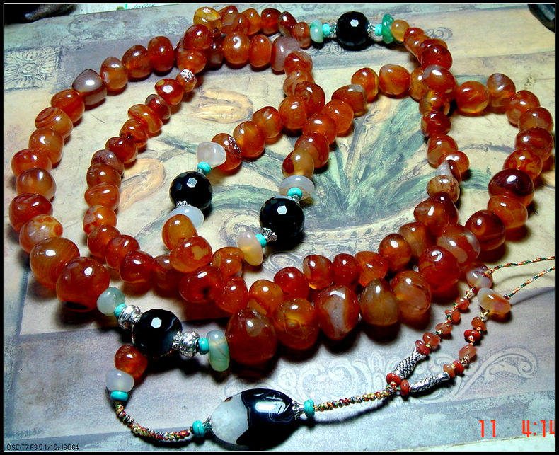 南红色老玛瑙随形原石裸石籽料108颗佛珠朝珠特价结缘