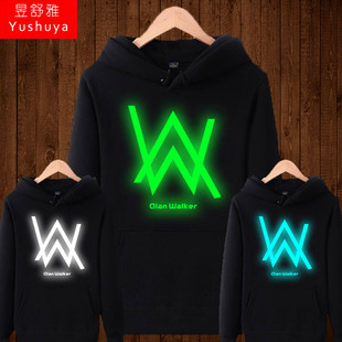 Alan 卫衣男女DJ电音Faded荧光衣服外套 Walker艾伦沃克夜光连帽衫