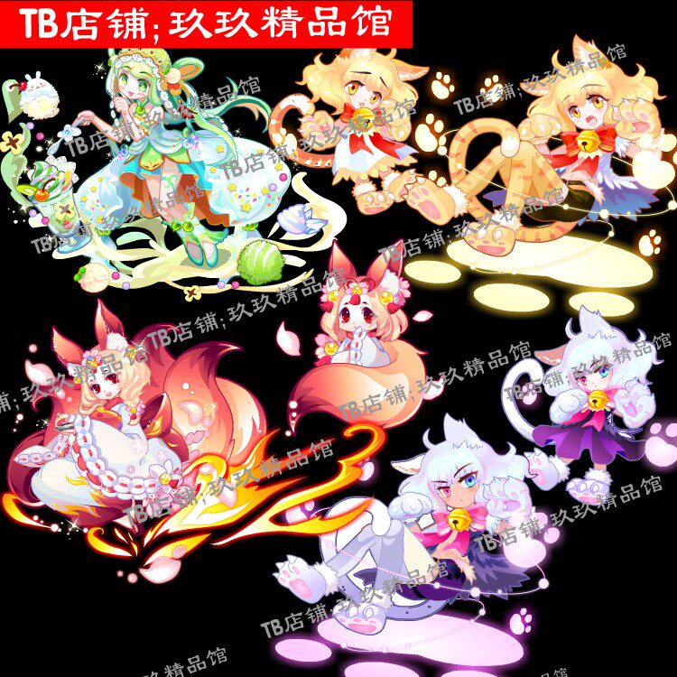 flash矢量游戏  小猫仙女 九尾狐妖 小仙女 花仙子角色素材文件