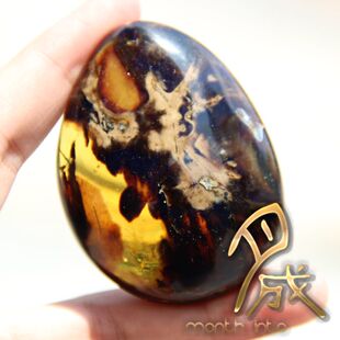 【月成】特价正宗缅甸琥珀原石 成品根珀 植物带蜜裸石净水金蓝珀