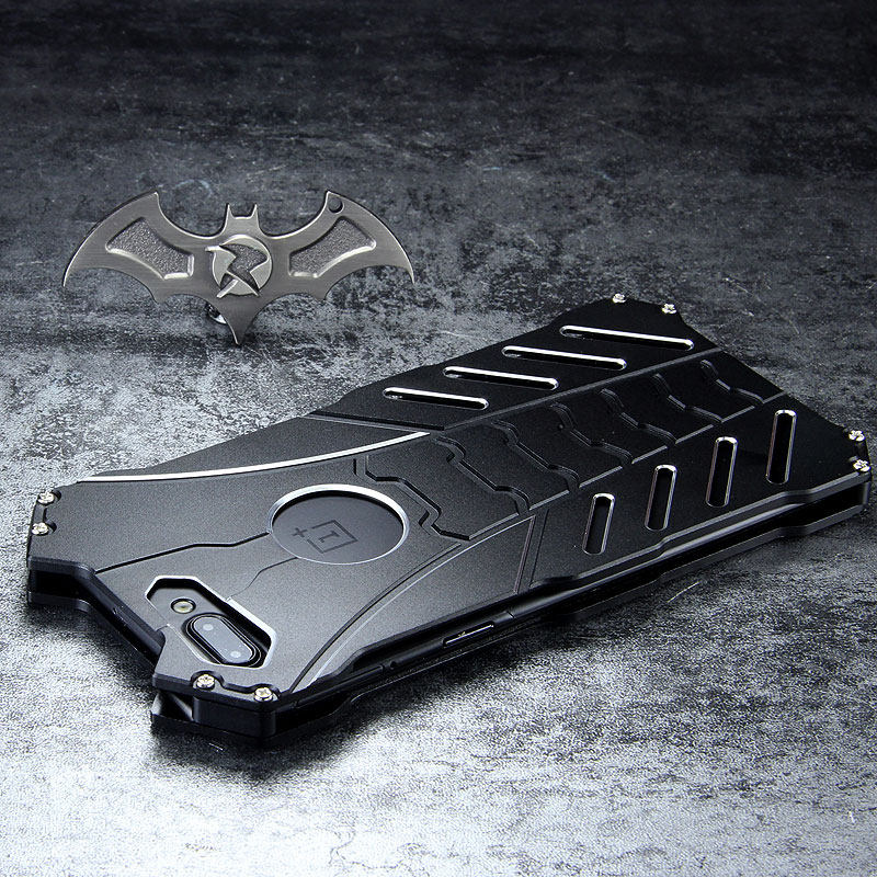 R-Just Batman Shockproof Aluminum Shell Metal Case with Custom Stent for OnePlus 5