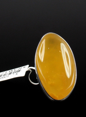 波兰保真天然琥珀蜜蜡戒指包邮