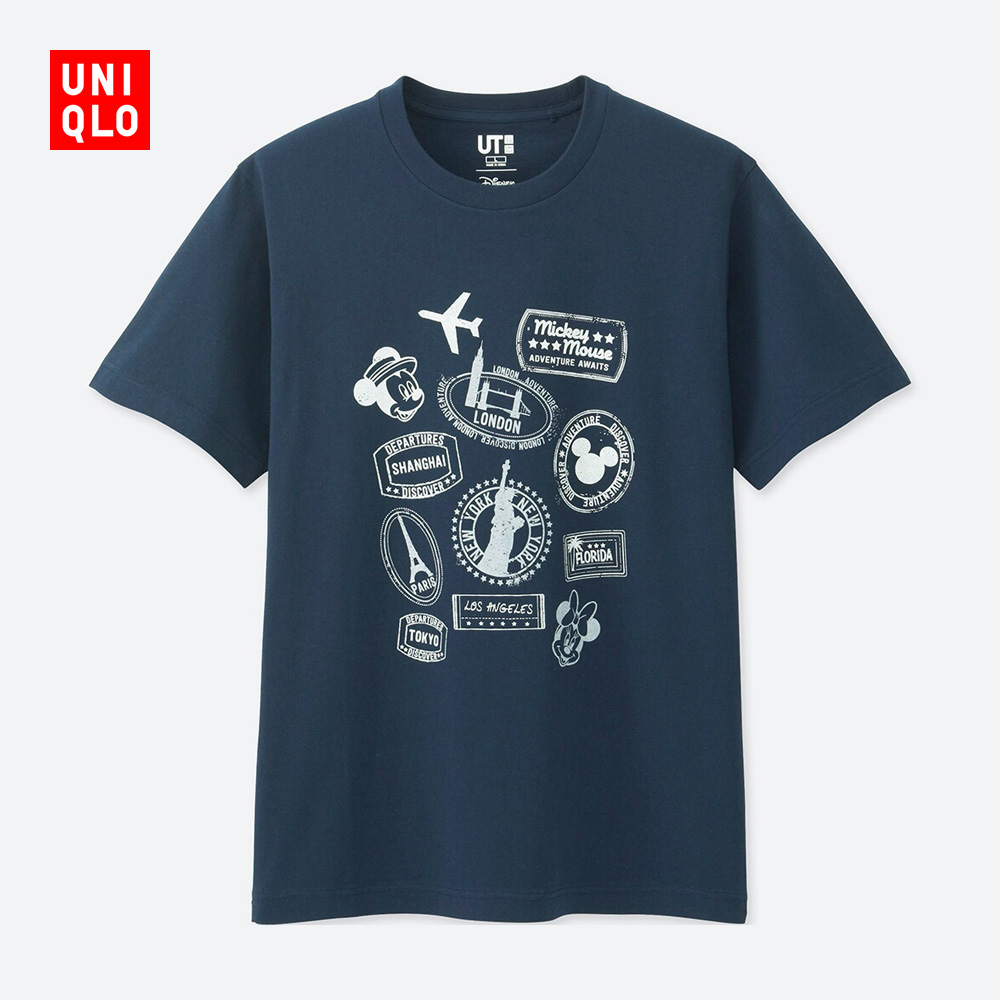 UNIQLO 优衣库 402890 DPJ MICKEY TRAVELS 男士印花T恤