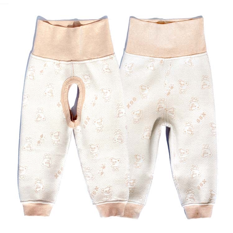 天然彩棉高腰保暖裤宝宝儿童无骨